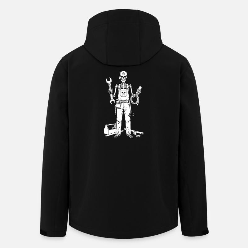 Skeleton Mechanic with Tools - Men’s Recycled Softshell Jacket by Stanley/Stella - black