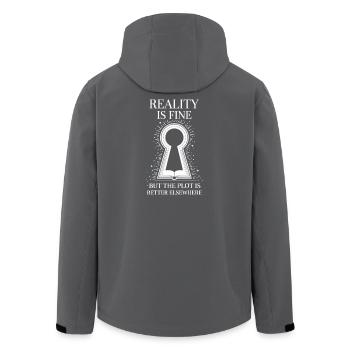 Lesen Fantasy Schlüssel Loch Leser Shirt - Recycelte Männer Softshell-Jacke von Stanley/Stella - Schwarz - Hinten - AI Model Male 185 light (185cm)