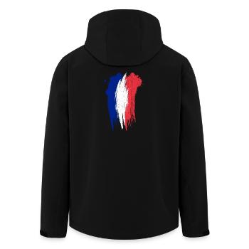 Drapeau français coup de pinceau - Veste softshell homme en polyester recyclé Stanley/Stella - noir - Dos - AI Model Male 185 light (185cm)