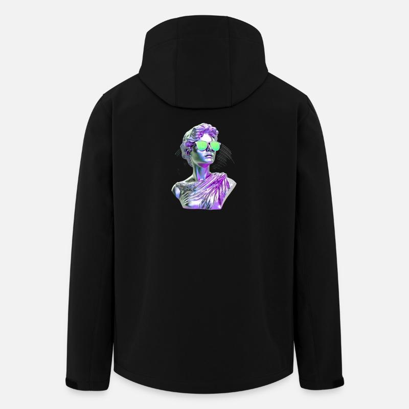 Lunettes néon Statue Vaporwave - Veste softshell homme en polyester recyclé Stanley/Stella - noir