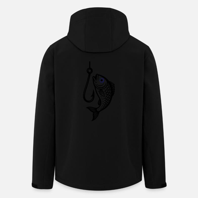 Fish Hook Fish Icon - Men’s Recycled Softshell Jacket by Stanley/Stella - black