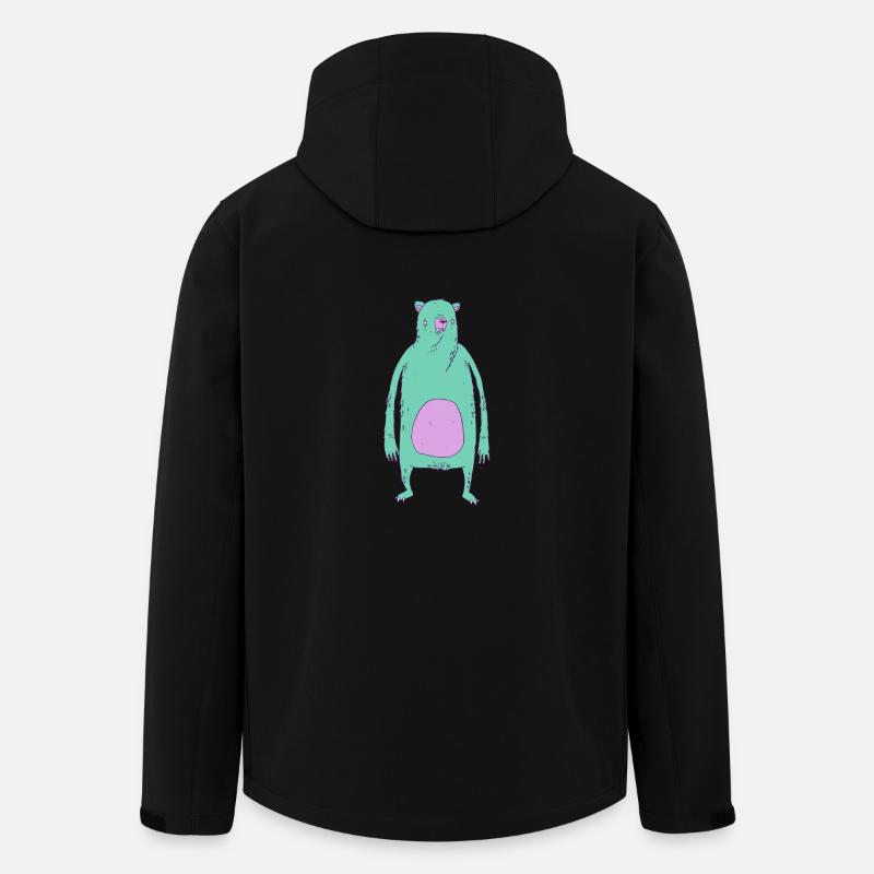 Grüner Bär - Recycelte Männer Softshell-Jacke von Stanley/Stella - Schwarz