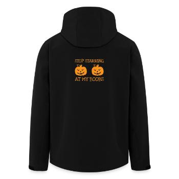 Scary Halloween Costume Shirt Stop Starring Boobs - Men’s Recycled Softshell Jacket by Stanley/Stella - black - Back - AI Model Male 185 light (185cm)