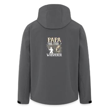 Fishing - Daddy the fish whisperer - Men’s Recycled Softshell Jacket by Stanley/Stella - black - Back - AI Model Male 185 light (185cm)