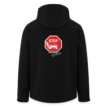 Impression T-shirt Arrêtez de tuer les cyclistes / motards - Veste softshell homme en polyester recyclé Stanley/Stella - noir - Dos - AI Model Male 185 light (185cm)