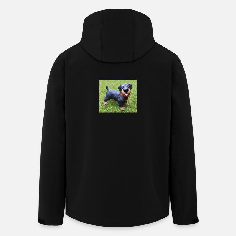 Niedlicher Dackel Welpen Druck - Recycelte Männer Softshell-Jacke von Stanley/Stella - Schwarz