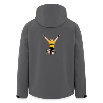 Finisher on the finish line - Road Bike Tour - Men’s Recycled Softshell Jacket by Stanley/Stella - black - Back - AI Model Male 185 light (185cm)
