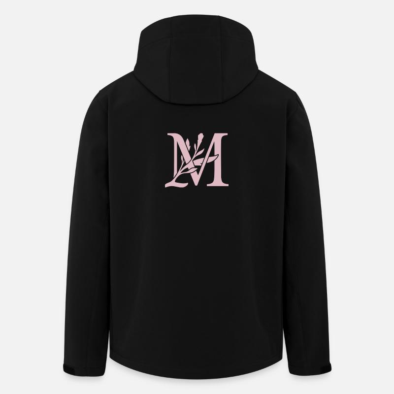 LM Floral Monogram - Men’s Recycled Softshell Jacket by Stanley/Stella - black