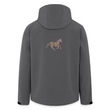 licorne mythique colorée sautant paillettes - Veste softshell homme en polyester recyclé Stanley/Stella - noir - Dos - AI Model Male 185 light (185cm)