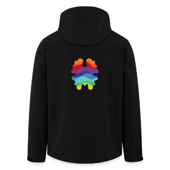 Rainbownut - Recycelte Männer Softshell-Jacke von Stanley/Stella - Schwarz - Hinten - AI Model Male 185 light (185cm)