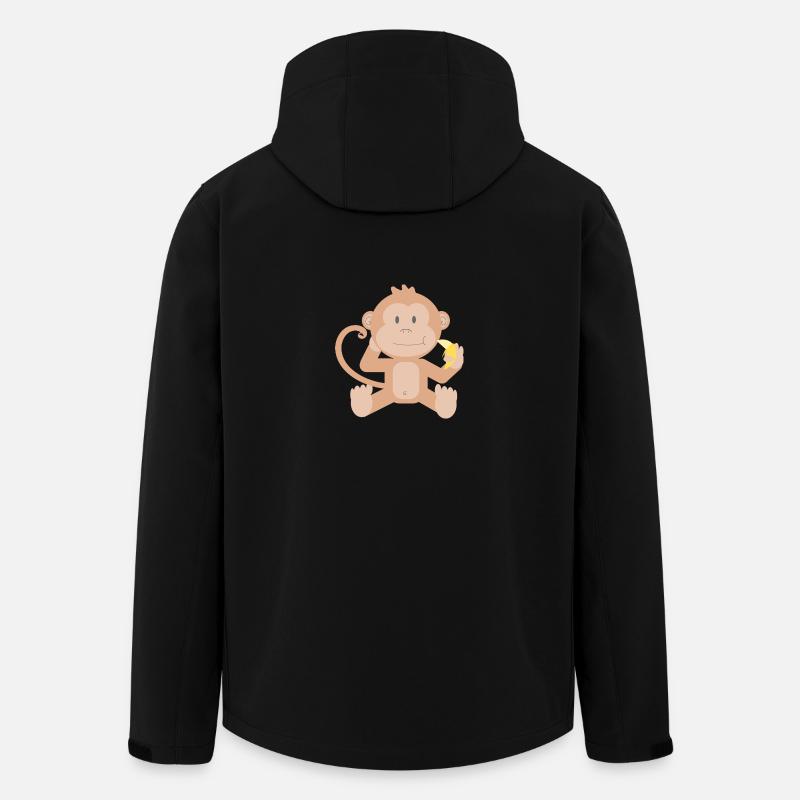 Affe mit Banane - Recycelte Männer Softshell-Jacke von Stanley/Stella - Schwarz