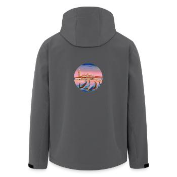 Les meilleurs artistes italiens Venezia, Venise Scène - Veste softshell homme en polyester recyclé Stanley/Stella - noir - Dos - AI Model Male 185 light (185cm)