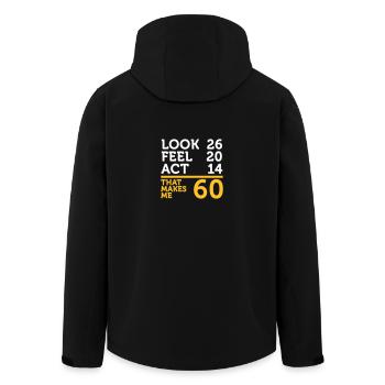 Ich bin 60 Jahre alt, aber ich kann noch klettern! - Recycelte Männer Softshell-Jacke von Stanley/Stella - Schwarz - Hinten - AI Model Male 185 light (185cm)