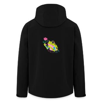 Fleur grenouille - Mignon grenouille autocollant - Veste softshell homme en polyester recyclé Stanley/Stella - noir - Dos - AI Model Male 185 light (185cm)