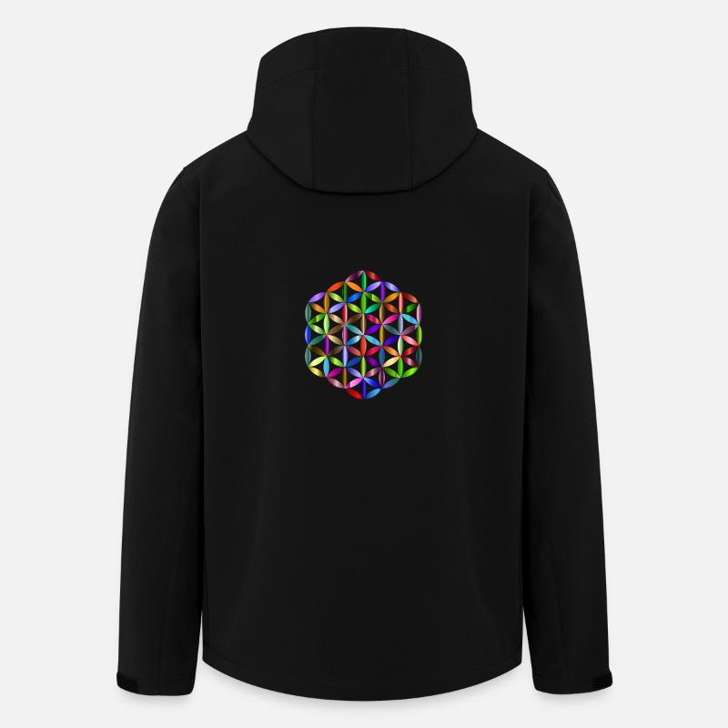 Fleur de vie - Veste softshell homme en polyester recyclé Stanley/Stella - noir