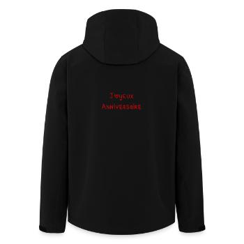 ALLES GUTE ZUM GEBURTSTAG. ALLES GUTE ZUM GEBURTSTAG. JAHRESTAG. - Recycelte Männer Softshell-Jacke von Stanley/Stella - Schwarz - Hinten - AI Model Male 185 light (185cm)