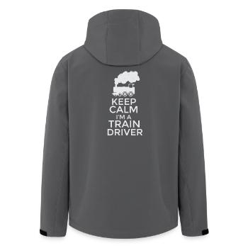 Bleib ruhig Ich bin ein Lokführer T-Shirt Design - Recycelte Männer Softshell-Jacke von Stanley/Stella - Anthrazit - Hinten - AI Model Male 185 light (185cm)