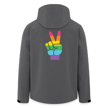 Mois de la fierté LGBT - LGBT Pride - Veste softshell homme en polyester recyclé Stanley/Stella - noir - Dos - AI Model Male 185 light (185cm)