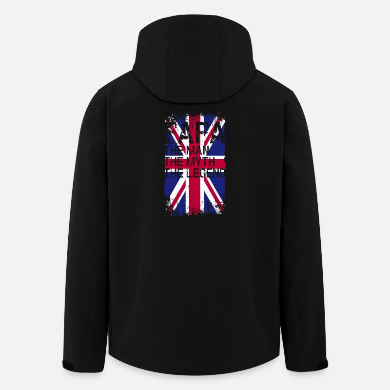 Grunge Union Jack Text Tee - Recycelte Männer Softshell-Jacke von Stanley/Stella - Schwarz