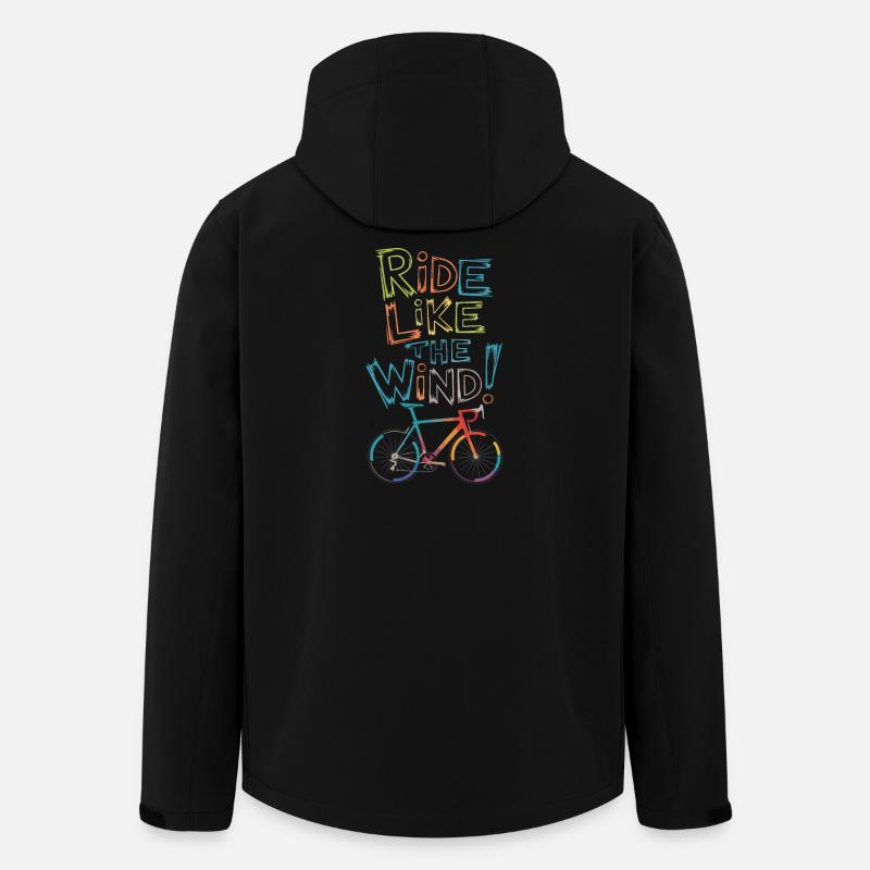 Ride Like the Wind Bicycle Design - Men’s Recycled Softshell Jacket by Stanley/Stella - black