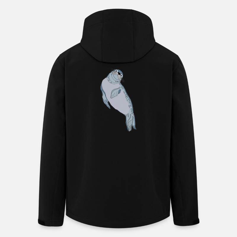 Robbe Seehund - Recycelte Männer Softshell-Jacke von Stanley/Stella - Schwarz