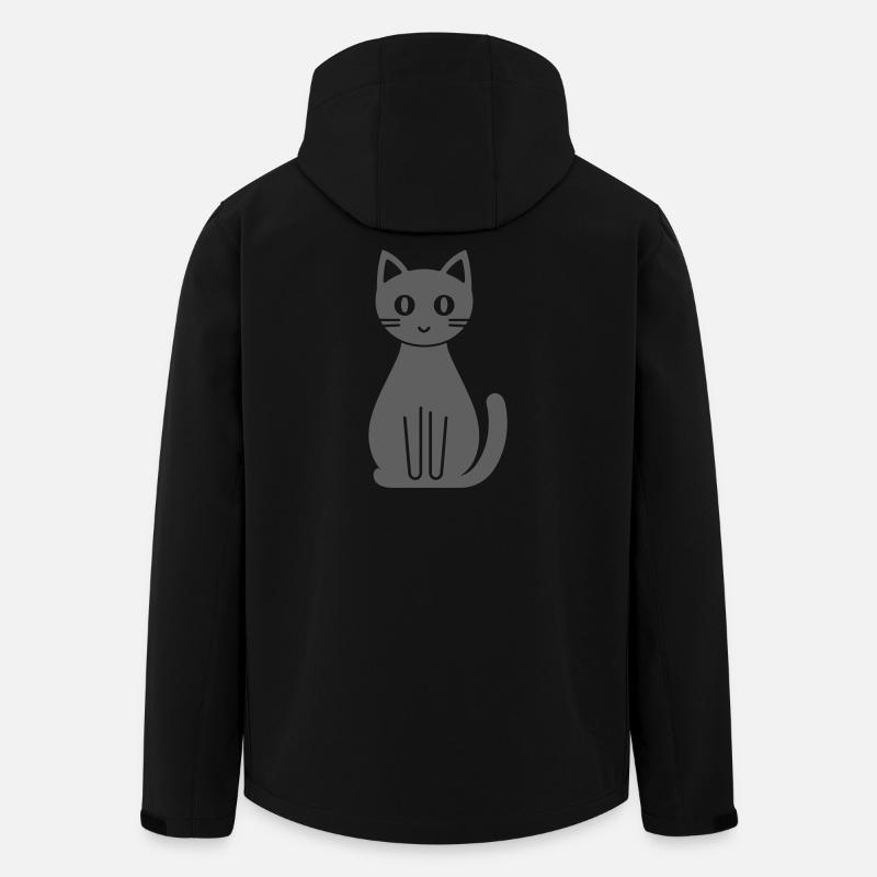 Bande dessinée Chat - Veste softshell homme en polyester recyclé Stanley/Stella - noir