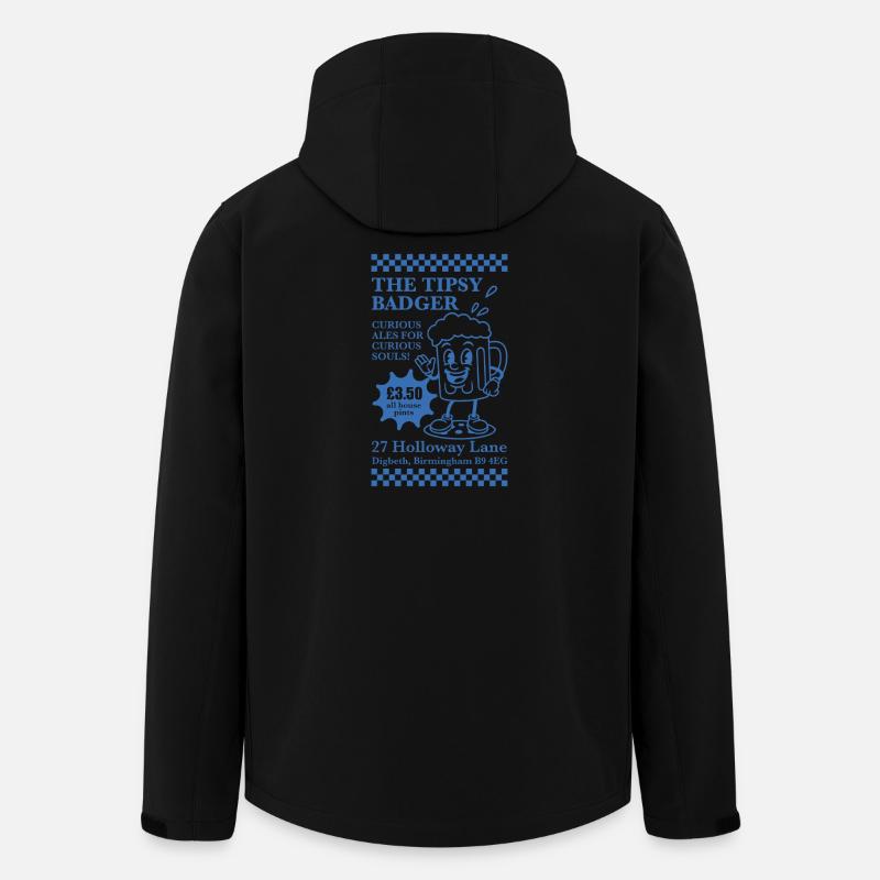 Das beschwipste Dachs-Maskottchen - Recycelte Männer Softshell-Jacke von Stanley/Stella - Schwarz