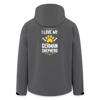 Ich liebe meinen Deutschen Schäferhund - Recycelte Männer Softshell-Jacke von Stanley/Stella - Anthrazit - Hinten - AI Model Male 185 light (185cm)