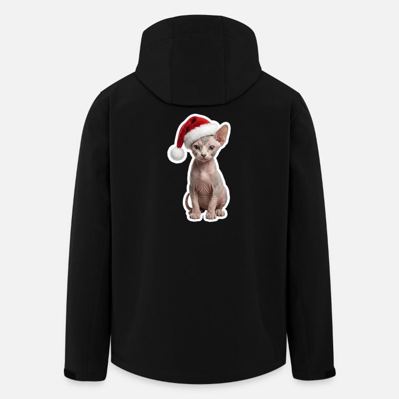 Chat Sphinx - Chaleureux à Noël - Veste softshell homme en polyester recyclé Stanley/Stella - noir