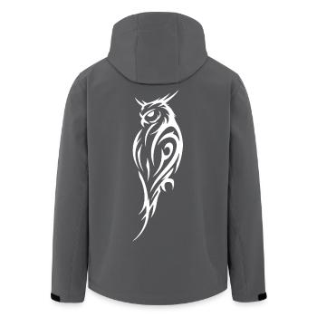 Tribal Eule Tattoo Stil - Recycelte Männer Softshell-Jacke von Stanley/Stella - Schwarz - Hinten - AI Model Male 185 light (185cm)