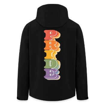 Pride Vertical Rainbow CSD Retro Saying Retro 7 - Men’s Recycled Softshell Jacket by Stanley/Stella - black - Back - AI Model Male 185 light (185cm)