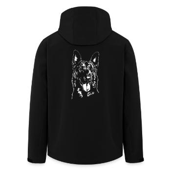 Belgischer Malinois Portrait Hund Hunde Wilsigns - Recycelte Männer Softshell-Jacke von Stanley/Stella - Schwarz - Hinten - AI Model Male 185 light (185cm)