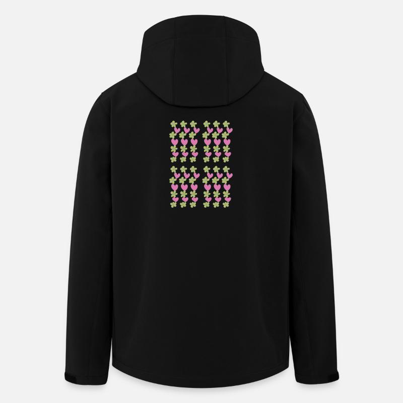 motif de fleurs de cœurs - Veste softshell homme en polyester recyclé Stanley/Stella - noir