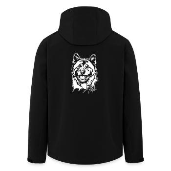 Amerikanischer AKITA Hunde Portrait Wilsigns - Recycelte Männer Softshell-Jacke von Stanley/Stella - Schwarz - Hinten - AI Model Male 185 light (185cm)