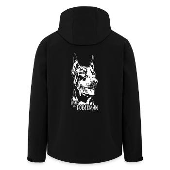 Loved by a Doberman Dog Saying Doberman Wilsigns - Men’s Recycled Softshell Jacket by Stanley/Stella - black - Back - AI Model Male 185 light (185cm)