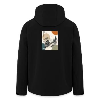 Cycliste sur la route de montagne - Veste softshell homme en polyester recyclé Stanley/Stella - noir - Dos - AI Model Male 185 light (185cm)