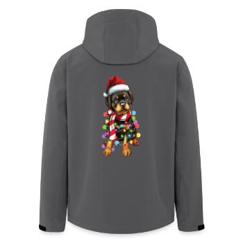 Noël Rottweiler Noël Père Noël Mignon Chien Cadeau - Veste softshell homme en polyester recyclé Stanley/Stella - noir - Dos - AI Model Male 185 light (185cm)