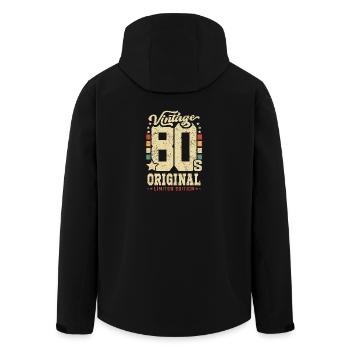 Vintage - Rétro 80s limited édition - Veste softshell homme en polyester recyclé Stanley/Stella - noir - Dos - AI Model Male 185 light (185cm)