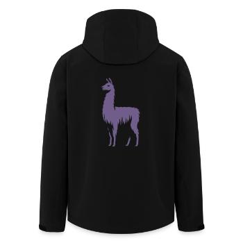 Lama Silhouette - Recycelte Männer Softshell-Jacke von Stanley/Stella - Schwarz - Hinten - AI Model Male 185 light (185cm)