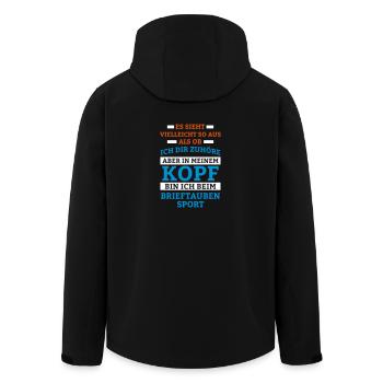 Brieftaubensport Sportart - Recycelte Männer Softshell-Jacke von Stanley/Stella - Schwarz - Hinten - AI Model Male 185 light (185cm)