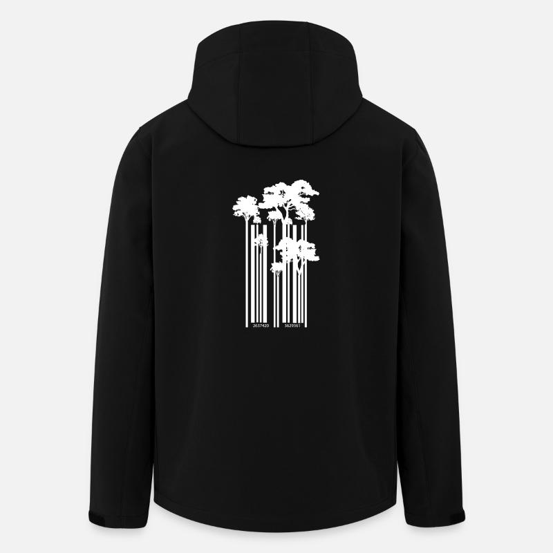 barcode - Men’s Recycled Softshell Jacket by Stanley/Stella - black