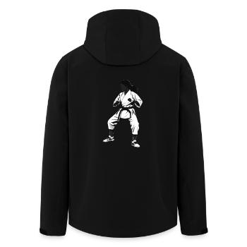 Karate Girl Fighter - Martial Arts Sports Sticker - Men’s Recycled Softshell Jacket by Stanley/Stella - black - Back - AI Model Male 185 light (185cm)