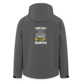 Trompete - Mein Papa spielt Trompete - T-Shirt - Recycelte Männer Softshell-Jacke von Stanley/Stella - Schwarz - Hinten - AI Model Male 185 light (185cm)