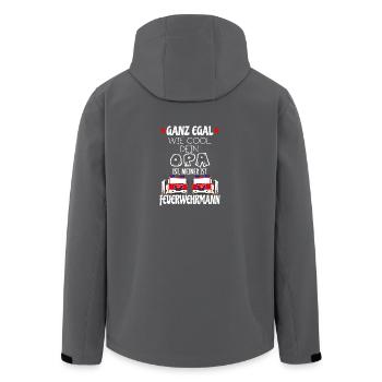 Kinder T-Shirt - Mein Opa ist Feuerwehrmann - Recycelte Männer Softshell-Jacke von Stanley/Stella - Schwarz - Hinten - AI Model Male 185 light (185cm)