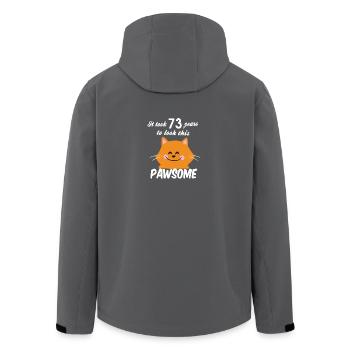 It took 73 years to look this pawsome - Men’s Recycled Softshell Jacket by Stanley/Stella - black - Back - AI Model Male 185 light (185cm)