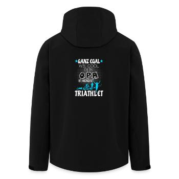 Kinder Triathlon T-Shirt - Opa ist Triathlet - Recycelte Männer Softshell-Jacke von Stanley/Stella - Schwarz - Hinten - AI Model Male 185 light (185cm)