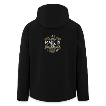 Fabriqué en 1957, toutes les pièces d'origine - Veste softshell homme en polyester recyclé Stanley/Stella - noir - Dos - AI Model Male 185 light (185cm)