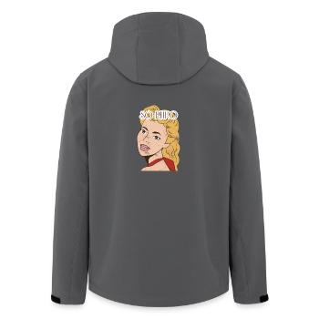 Pin-Up Girl / Rockabilly / 50s: So Retro - Recycelte Männer Softshell-Jacke von Stanley/Stella - Schwarz - Hinten - AI Model Male 185 light (185cm)
