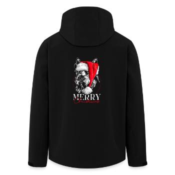 Santa BERGER PICARD Merry Christmas Hunde Wilsigns - Recycelte Männer Softshell-Jacke von Stanley/Stella - Schwarz - Hinten - AI Model Male 185 light (185cm)