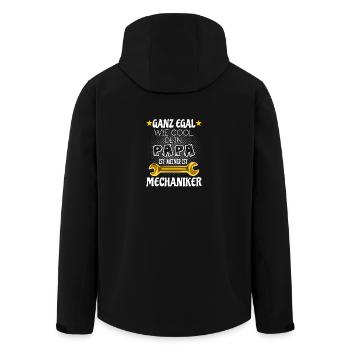 Mein Papa ist Mechaniker - Recycelte Männer Softshell-Jacke von Stanley/Stella - Schwarz - Hinten - AI Model Male 185 light (185cm)